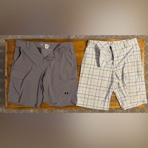 Under Armour Gray and White Men's Shorts